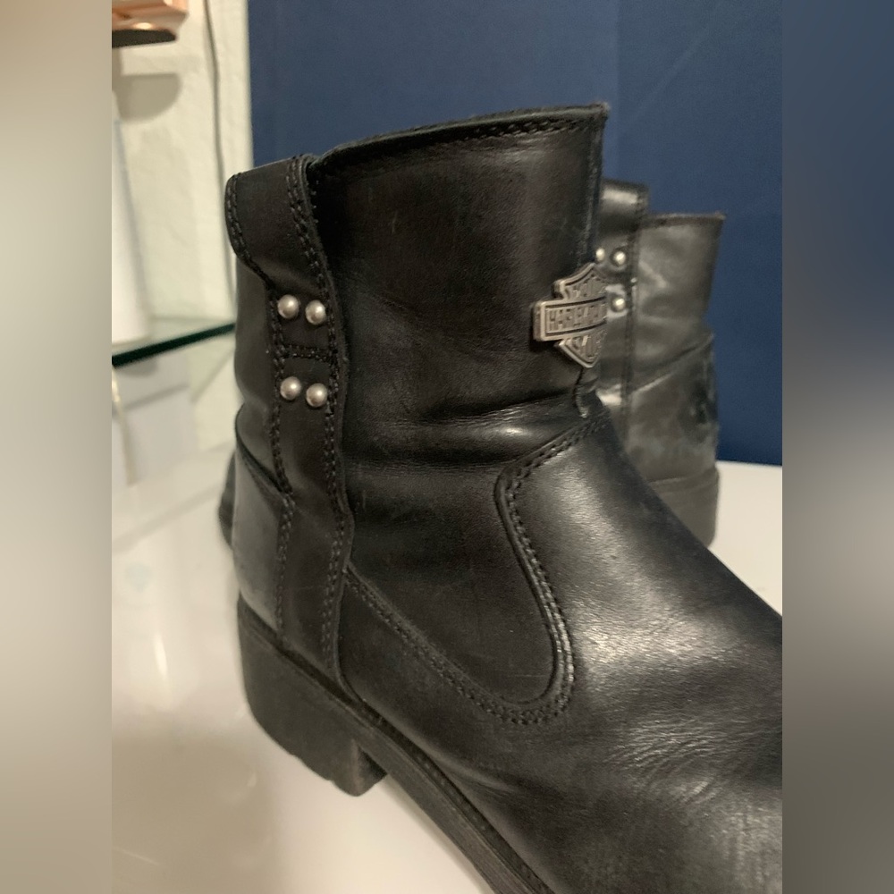 Harley-Davidson Black Leather Women's Combat Moto Boots - Picture 10 of 12